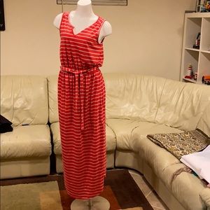 Sonoma Maxi Dress Coral and Gray NWT